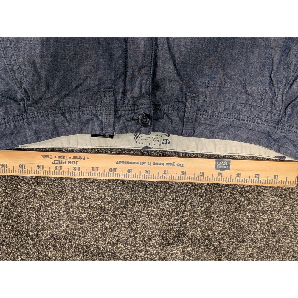 Divided H&M Mens Blue Chambray Cotton Flat Front Shorts Size 32 - Picture 8 of 10